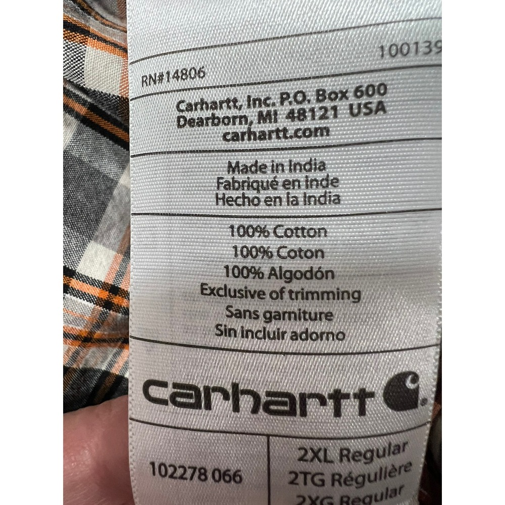 Men's Carhartt Long Sleeve Button Down Shirt Size‎ 2XL Plaid Relaxed XXL - Picture 5 of 6